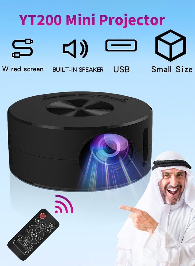 بيوينتي جهاز عرض صغير محمول، أجهزة عرض فيديو خارجية صغيرة مع وظيفة مزامنة شاشة الهاتف الذكي، جهاز عرض أفلام متوافق مع نظام التشغيل iOS والهاتف والكمبيوتر اللوحي، مع جهاز تحكم عن بعد - Image 1