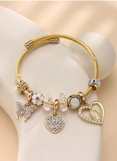 Generic Butterfly love white bracelet, adjustable creative bead combination bracelet, classic cartoon design jewelry, suitable for girls of all ages 