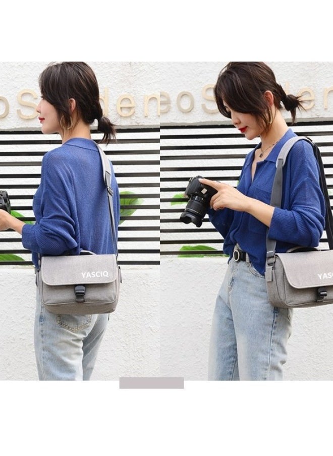 Generic - DSLR Camera Bag Double Shoulder Camera Bag Portable Suitable For Canon For sony Professional Multifunctional Micro Single Portable Backpack-Color:khaki Medium - Image 1