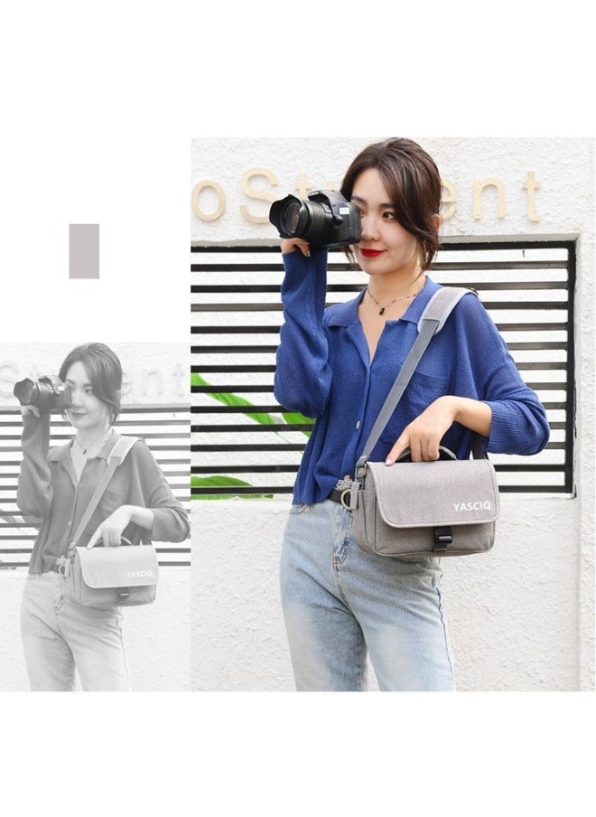 Generic - DSLR Camera Bag Double Shoulder Camera Bag Portable Suitable For Canon For sony Professional Multifunctional Micro Single Portable Backpack-Color:khaki Medium - Image 1