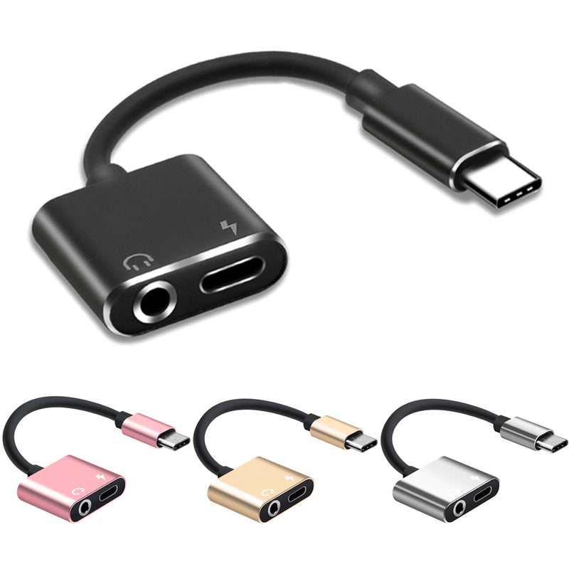 محول شحن وصوت Type-C 2 في 1 مع منفذ شحن Type-C ومخرج سماعة 3.5 مم محول USB-C للتشغيل مع هواتف Letv 2 وشاومي وهواوي ذات واجهة Type-C - Image 4