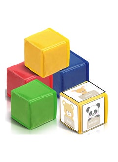 4PCS Large DIY Education Game Dice, Infant Early Education Foam Blocks Educational Playing Dice Foam Blocks DIY Large Game Dice with Pockets Soft Stacking Blocks Toys Photo Child (4.72 Inch)