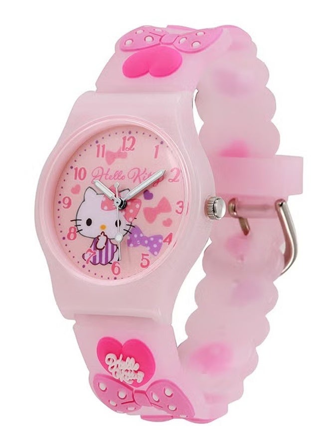 Hello Kitty Cartoon Digital Watch, Time Teacher - Girls, Children - School Watch - Image 1