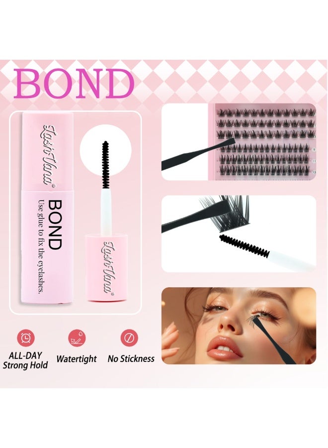 lashvana 264pcs 4 Styles DIY Lash Extension Kit Eyelash Clusters with Lash Glue Tweezer and Remover Natural C Curl Personal Eyelash Set Easy to Apply at Home 9 11 13mm - Image 5