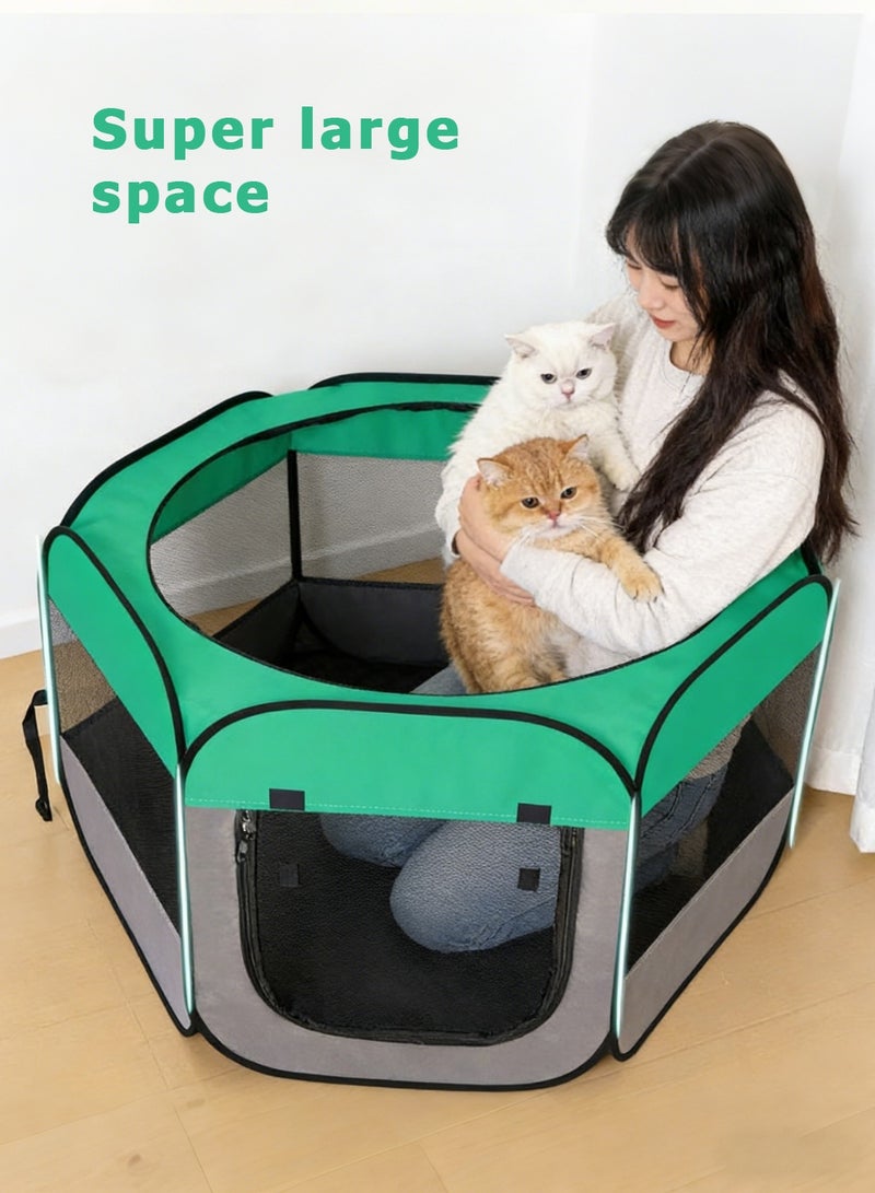 Portable Cat Playpen for Kitten Care, Foldable Cat House, Waterproof Bottom with Removable Zipper, Small Size - Image 3