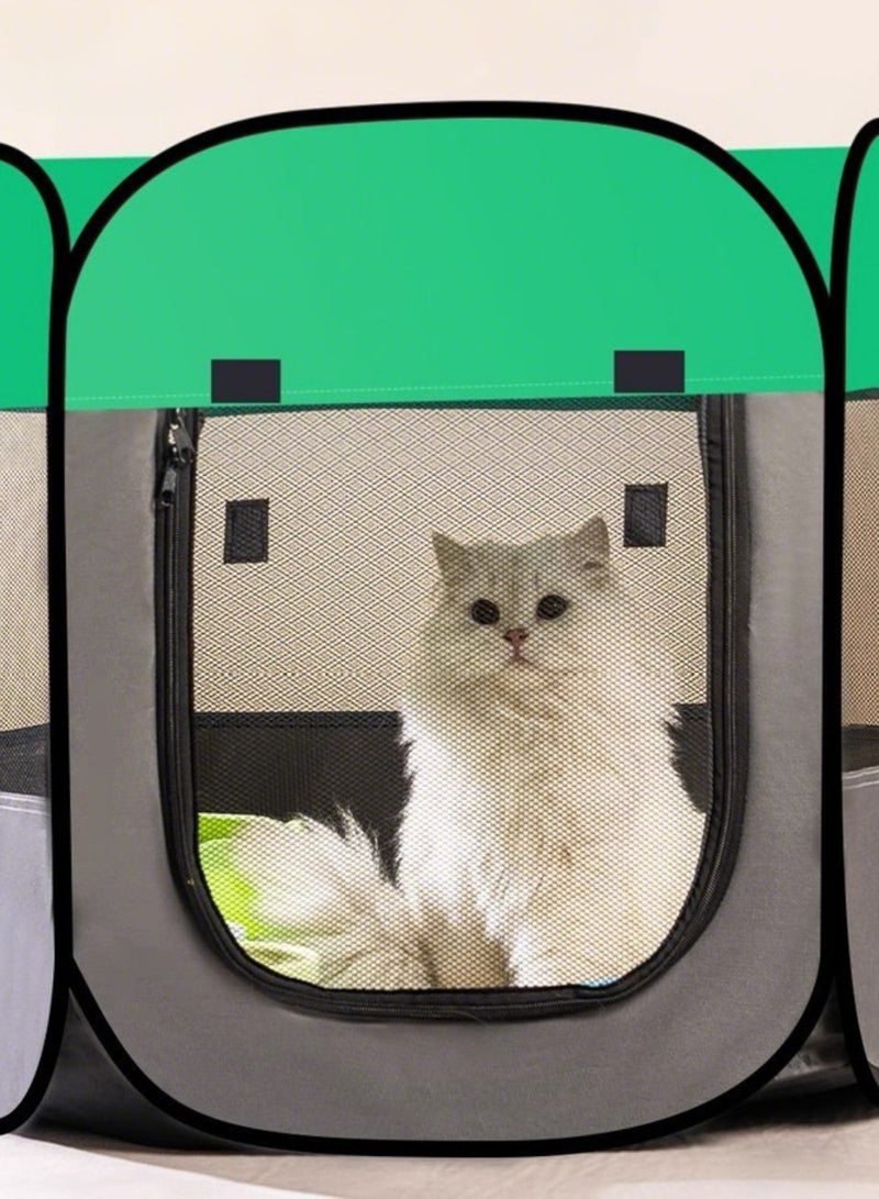 Portable Cat Playpen for Kitten Care, Foldable Cat House, Waterproof Bottom with Removable Zipper, Small Size - Image 5