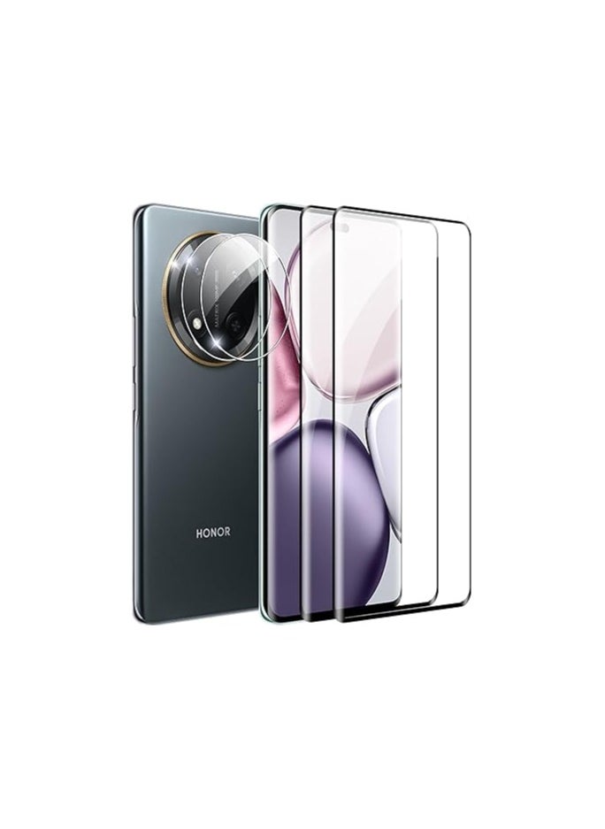 2 Pieces Screen Protector for Honor Magic 7 Lite Tempered Glass Protector [Maximum Coverage] [Without Bubbles] HD Tempered Glass