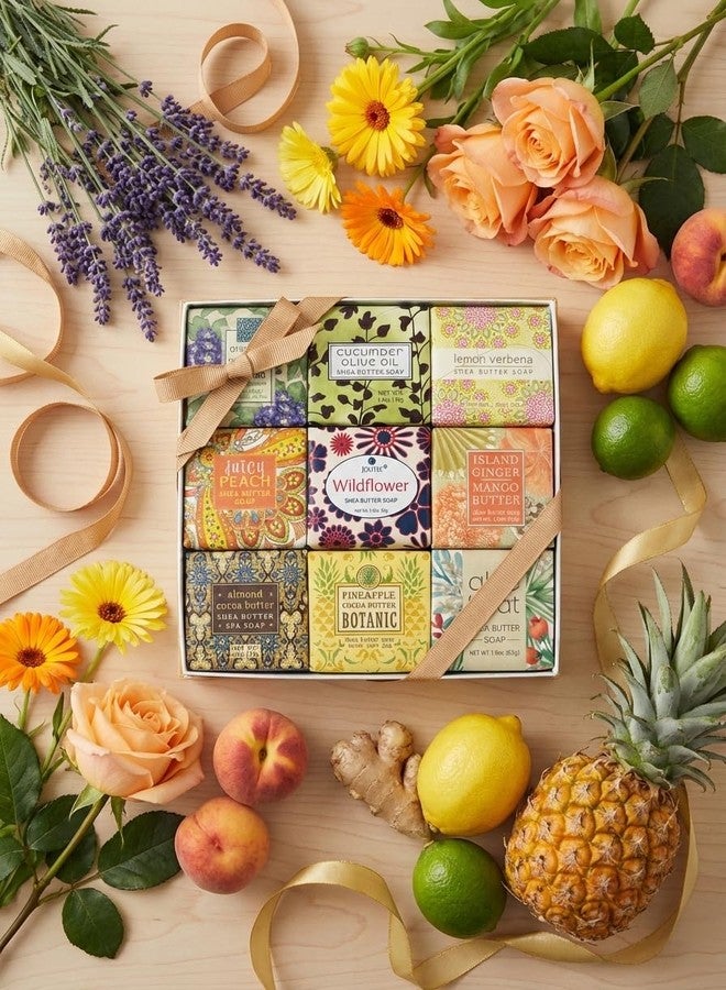 Jolitee French Milled Botanical Soap Sampler Set of 9 - Individually Wrapped Vegetable-Based Mini Soaps with Essential Oils, Shea Butter, and Natural Extracts (Soap Favorites) - Image 2