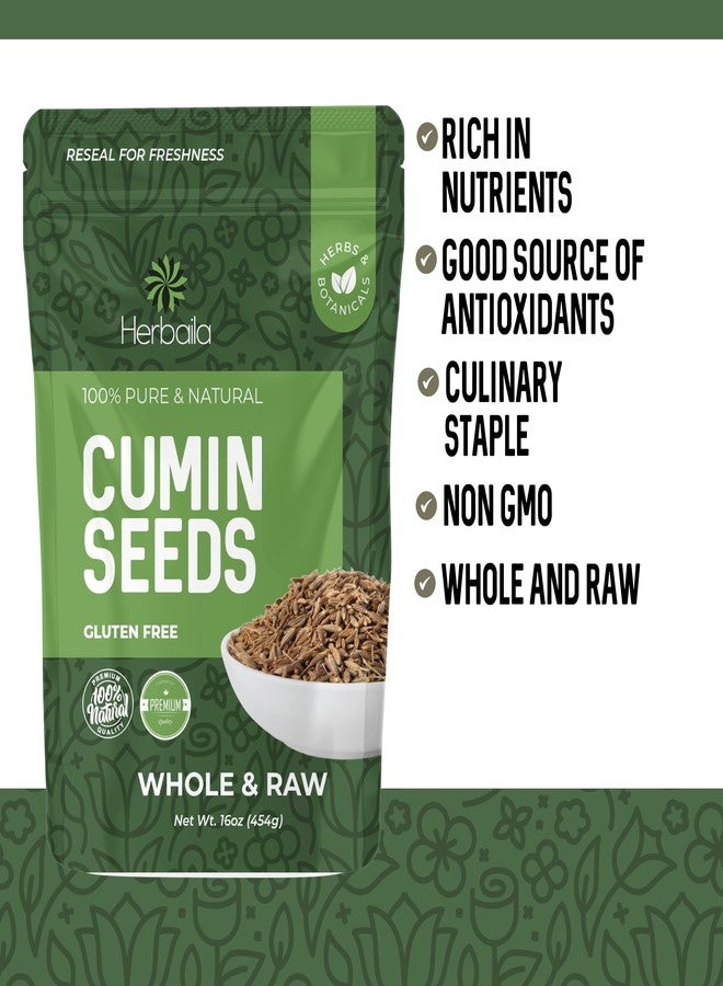 Herbaila Cumin Seeds Whole 16oz, Cumin Seasoning, Jeera Cumin Seeds, Excellent Flavor, Aromatic, Whole Cumin Seed, Best for Tempering, Cooking, Spice Blends & Seasonings, Cumin Spice 1 lb - Image 5