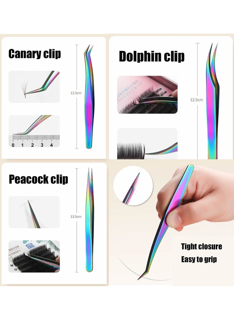 مجموعة تمديد الرموش، لوازم تمديد الرموش الاحترافية، تدريب للمبتدئين مع حامل الغراء، ملقط، ورقعة العين، لوازم الرموش DIY - Image 5