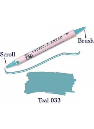 033 Scroll & Brush Double Line and Brush Tip Calligraphy Pen Teal - pzsku/Z0BC18BC5219102451D9AZ/45/_/1725793281/e719c51a-c61c-4556-9f55-3fd83ac23ae1