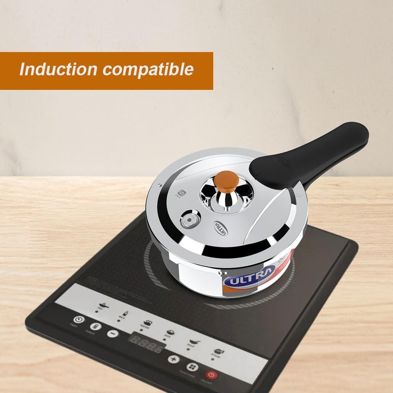 Ultra Duracook Mini Celebrations pack of 2L 3L Pressure cookerGiftingSS304 FoodGradeInterchangeable LidsFrothcollectorInduction3 Layer Composite Basesolid Bakelite handlesISI10Y Warranty - Image 5