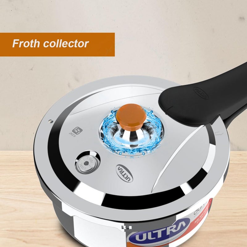 Ultra Duracook Mini Celebrations pack of 2L 3L Pressure cookerGiftingSS304 FoodGradeInterchangeable LidsFrothcollectorInduction3 Layer Composite Basesolid Bakelite handlesISI10Y Warranty - Image 4