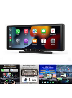Wireless Apple Carplay Car Stereo,Portable 10.26 Inch Touch Screen Android Auto,4K Dash Cam,1080p Backup Camera DVR,Drive Mate Carplay Navigation with Mirror Link/Siri/FM/Bluetooth