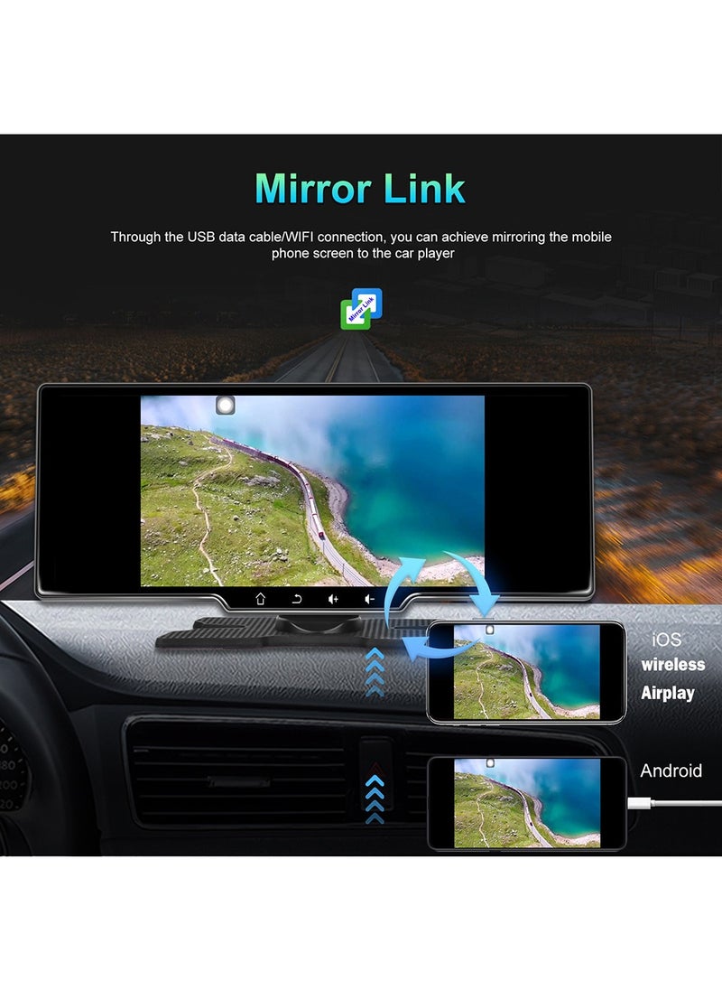 OULIYO - Wireless Apple Carplay Car Stereo,Portable 10.26 Inch Touch Screen Android Auto,4K Dash Cam,1080p Backup Camera DVR,Drive Mate Carplay Navigation with Mirror Link/Siri/FM/Bluetooth - Image 1