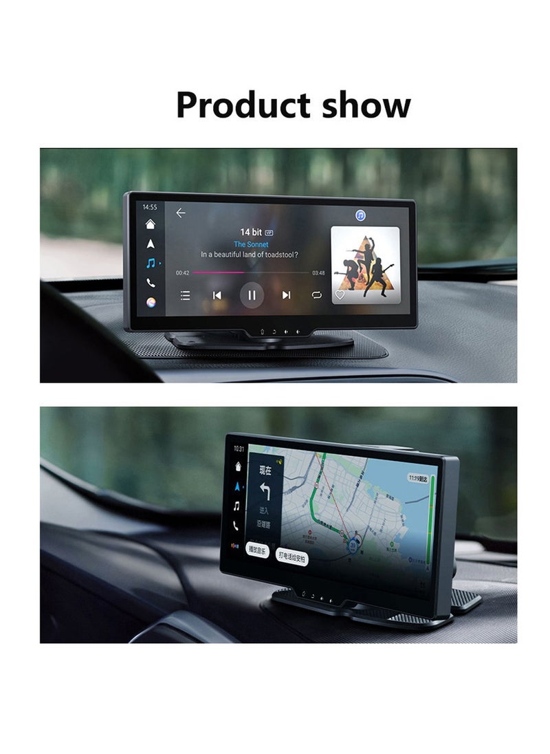OULIYO - Wireless Apple Carplay Car Stereo,Portable 10.26 Inch Touch Screen Android Auto,4K Dash Cam,1080p Backup Camera DVR,Drive Mate Carplay Navigation with Mirror Link/Siri/FM/Bluetooth - Image 1