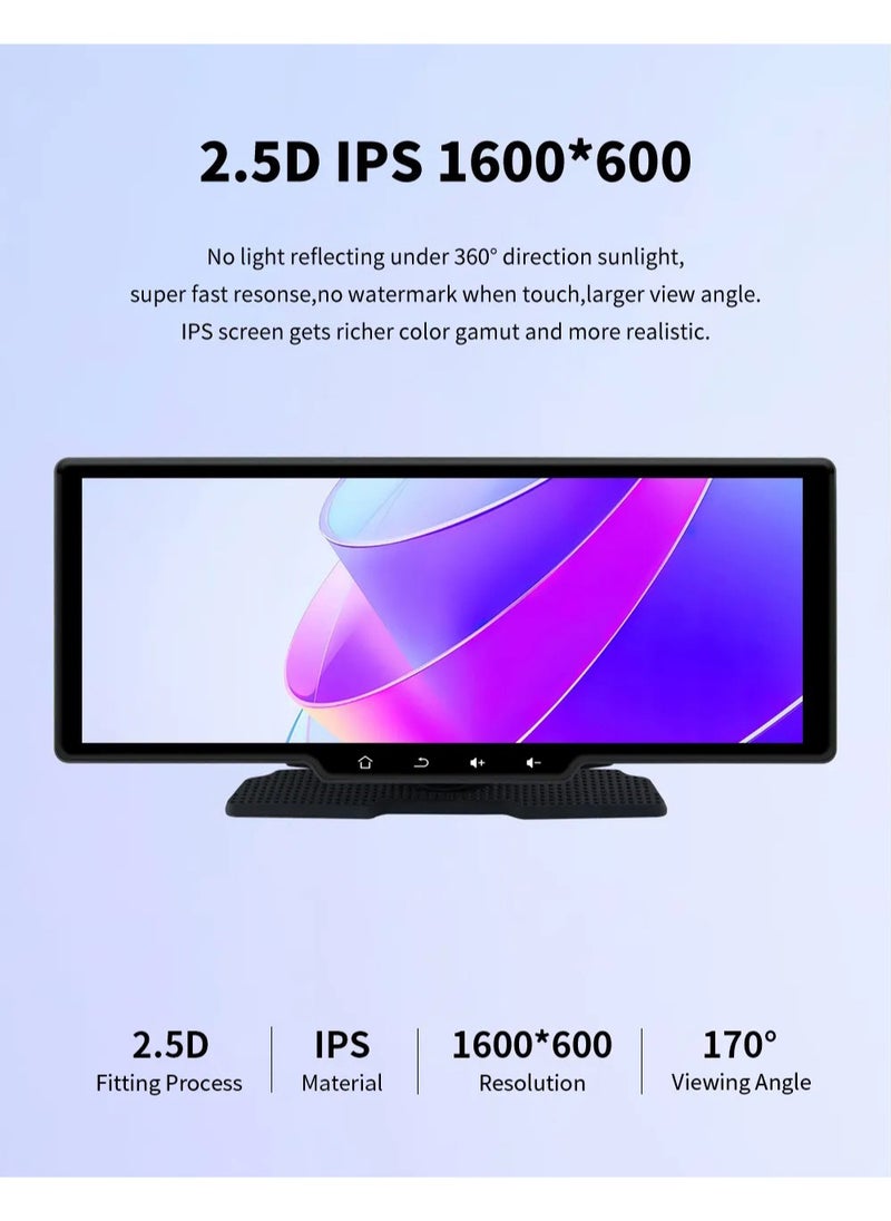 OULIYO - Wireless Apple Carplay Car Stereo,Portable 10.26 Inch Touch Screen Android Auto,4K Dash Cam,1080p Backup Camera DVR,Drive Mate Carplay Navigation with Mirror Link/Siri/FM/Bluetooth - Image 1