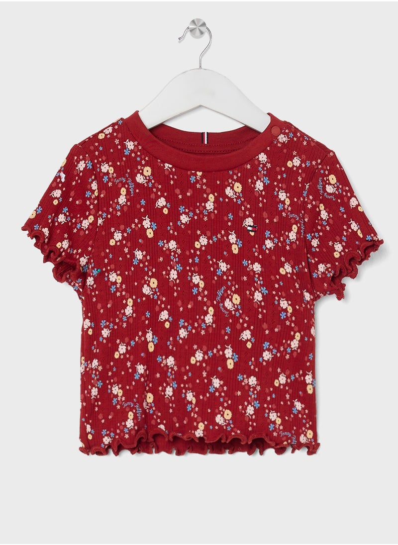 TOMMY HILFIGER FLOWER POINTELLE TEE SS  - Image 1