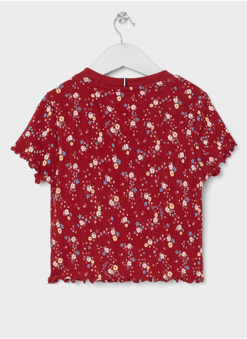 TOMMY HILFIGER FLOWER POINTELLE TEE SS  - Image 2