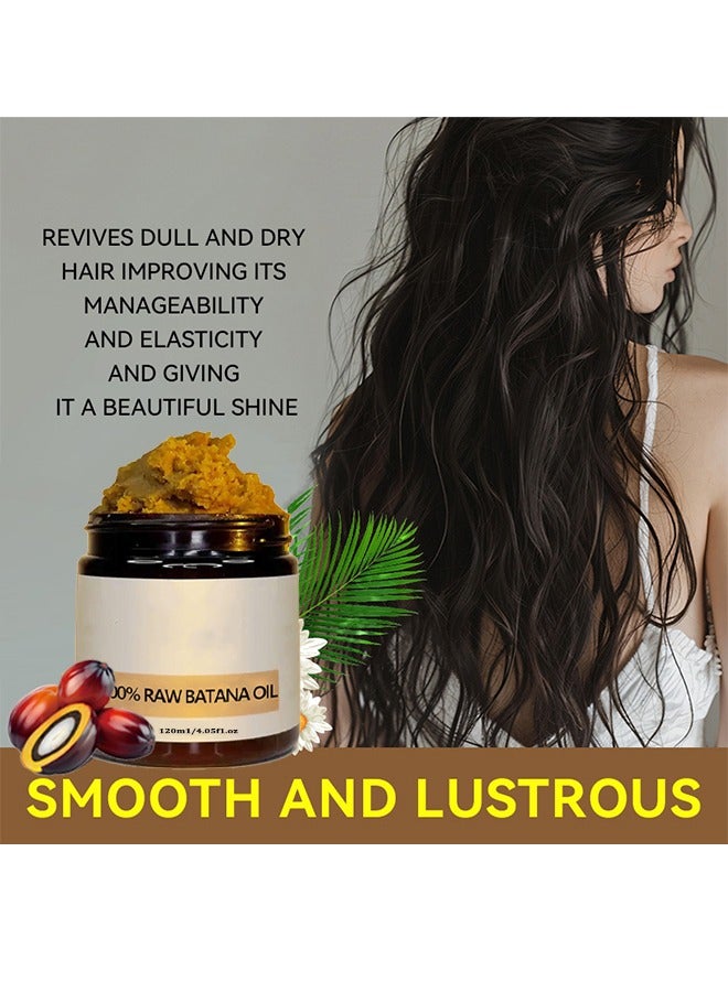 ليف 100٪ زيت باتانا خام - زيت باتانا لنمو الشعر ، زيت غير مكرر 100٪ من هندوراس ، زيت باتانا خام لتغذية وإصلاح الشعر التالف ، يرطب فروة الرأس لنمو شعر صحي 4.05 أونصة سائلة - Image 3