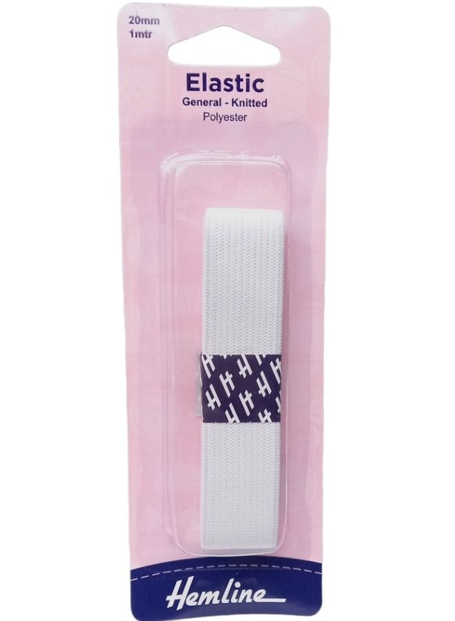Hemline 1-Meter 20 Millimeter Elastic General Knitted Polyester  - Image 1