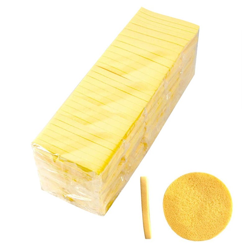 Tegelrying Facial Sponges Compressed360 Pieces Makeup Remover PVA Professional Round Face Wash Sponges Spa Pads for Women Exfoliating CleansingYellow
