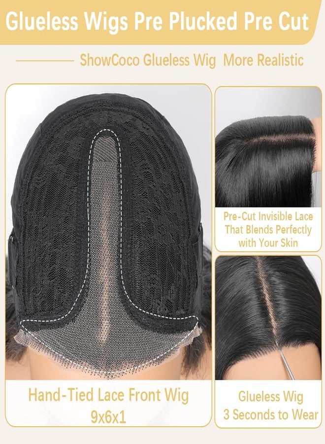 ShowCoco Brown Wig for Women 26 Inch Pre Cut Hand-Tied Lace Long Wavy Natural Hairline Middle Part Hair Replacement Wigs for Women Beginners Natural Synthetic Wig for Daily Party 3 Seconds to Wear - Image 2