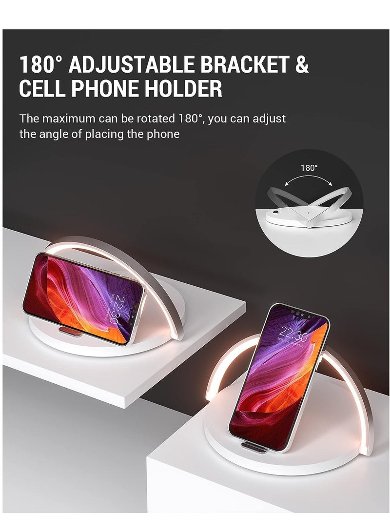 Celly LED Desk Bedside Night Lamp with 15W Wireless Charger Table Lamp with Touch Control, 3 Brightness Levels, Cell Phone Holder and Eye-Caring Night Light for Kids Adult Home Bedroom Office  - Image 2