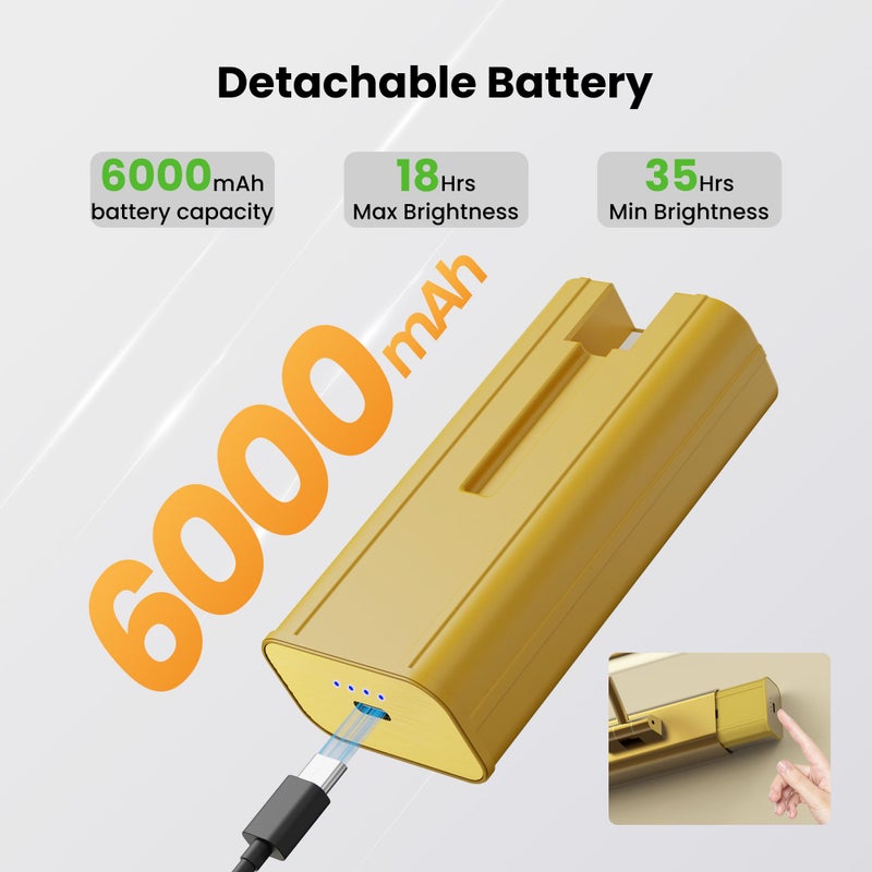 Craftersmark 16" Gallery Picture Light with 1pcs Extra 6000mAh Battery- Brass Cordless Rechargeable Wall Sconce with Remote for Library, Study Room, Art & Renter Use - Image 3