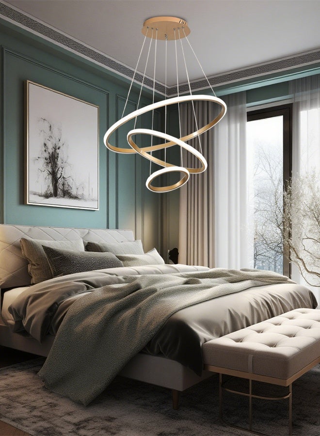 LED circular lighting fixtures, round ceiling modern chandeliers, pendant lights suitable for bedrooms, living rooms and dining areas, ceiling lights - Image 2