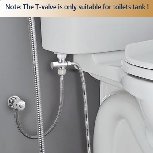 YRDL Bidet T Adapter with Shut off Valve,Metal T Valve for Bidet 7/8” X 7/8” X 1/2”or 3/8”,Tee Connector Bidet Attachment for Toilet… - Image 2