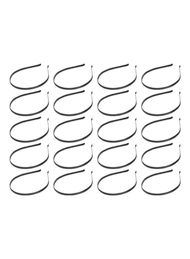 NIBEMINENT 20-Piece Stainless Steel Hair Hoops Metal Headband Black 