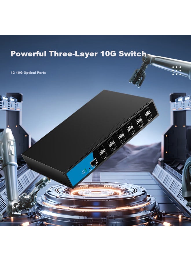 Keeplink Kp-9000-12xm-ac Managed 12-port 10g Optical Layer 3 Switch