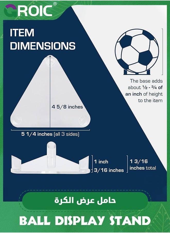 GROIC 2 Pcs Acrylic Basketball Stand Football Stand Soccer Ball Stand - Sleek Anti-Slip Design | Basketball, Soccer, Football Holders for Display | Football Display, Soccer Display & Basketball Display  - Image 2
