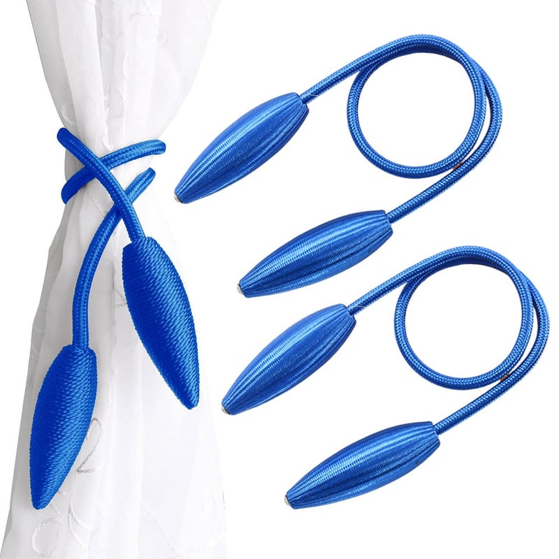Curtain Tiebacks Clips Decorative Window Drape Twist Tie Backs Curtain Holders for Living Room Home Window Drapery (Blue)