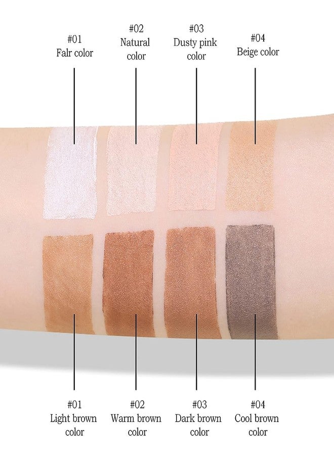 COSLUXE O TWO O 2 Color Dual Cream Contour Stick, Highlighter, Contour Bronzer Stick, Long Lasting & Waterproof Contour Sticks Makeup Kit for Brighten Make up (01 - Fair + Light brown) - Image 4