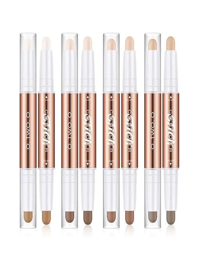 COSLUXE O TWO O 2 Color Dual Cream Contour Stick, Highlighter, Contour Bronzer Stick, Long Lasting & Waterproof Contour Sticks Makeup Kit for Brighten Make up (01 - Fair + Light brown) - Image 1