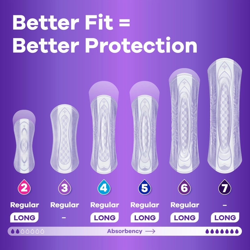 Always Discreet حفاضات سلس البول للبالغين من ألويس ديسكريت للنساء، امتصاص قوي، طول طويل، حفاضات ما بعد الولادة، 64 قطعة (عبوتان من 32) - Image 4