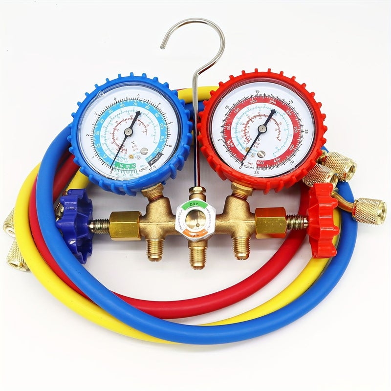 مجموعة مقاييس مشعب تكييف الهواء لغازات التبريد R12 R22 R134A R502، عدة أدوات مع خراطيم، الموديل JFB25SET - Image 3