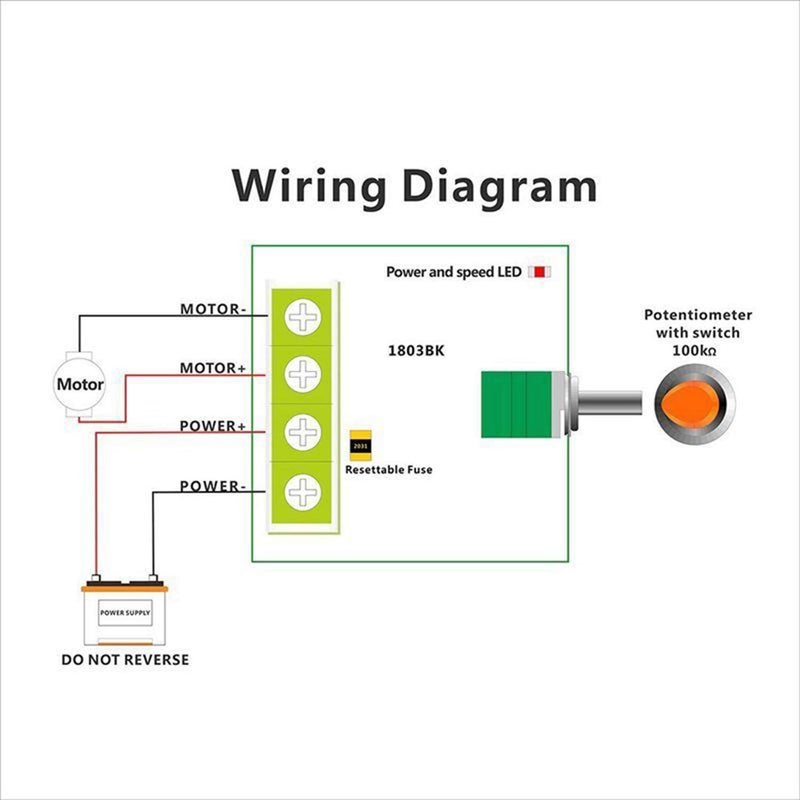 Greartisan 1.8V-15V 2A DC Motor Speed Controller PWM Variable Speed Regulator Governor Switch 1803BK with Speed Control Knob - Image 4