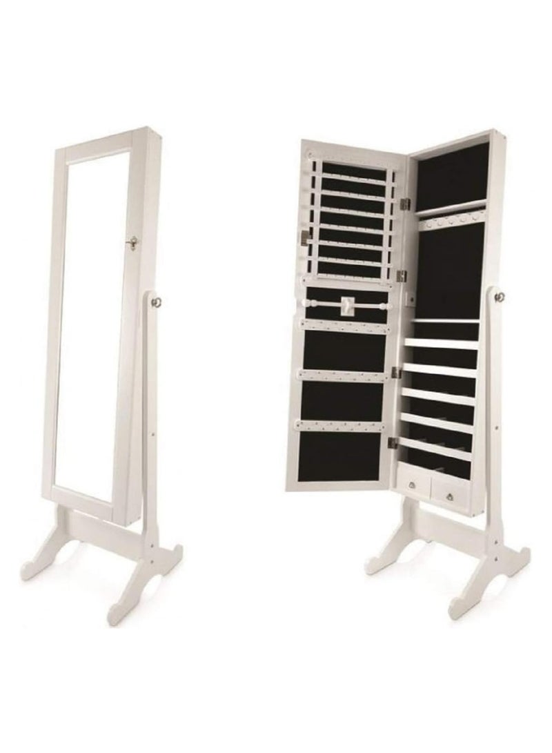 COMFY LOCKABLE WHITE JEWELLERY CABINET MIRROR - Image 2