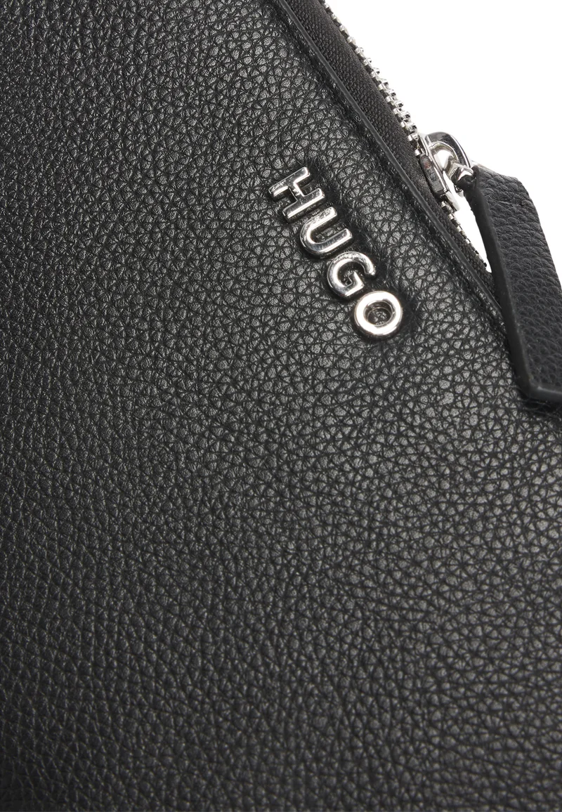 HUGO Black Faux-leather wallet with embossed grain for Women | Best Price UAE