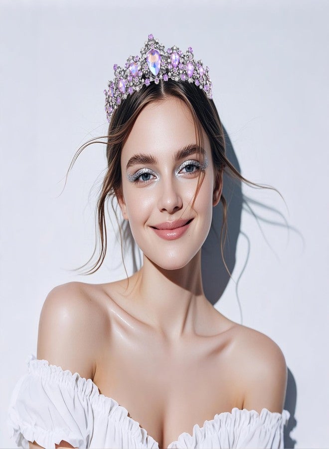 Kamirola Crowns for Women Wedding Tiaras for Women Queen Crowns Crystal Tiaras Crowns Wedding Tiaras for Womens or Girls Birthday Prom Pageant Party halloween Chrismas (TR05) (Black & Purple) - Image 3