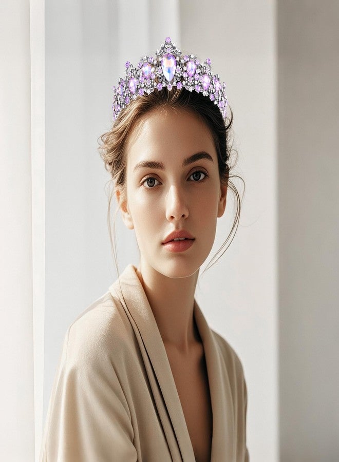 Kamirola Crowns for Women Wedding Tiaras for Women Queen Crowns Crystal Tiaras Crowns Wedding Tiaras for Womens or Girls Birthday Prom Pageant Party halloween Chrismas (TR05) (Black & Purple) - Image 5