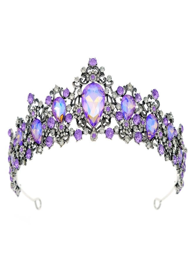 Kamirola Crowns for Women Wedding Tiaras for Women Queen Crowns Crystal Tiaras Crowns Wedding Tiaras for Womens or Girls Birthday Prom Pageant Party halloween Chrismas (TR05) (Black & Purple) - Image 1