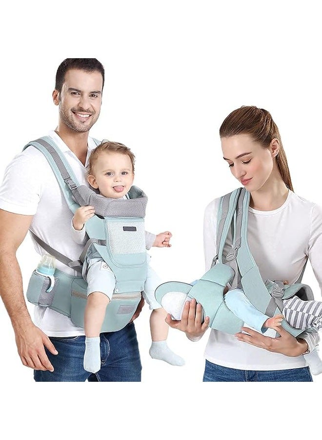 AL RAID Multifunction Baby Strap Waist Stool Hip Seat Baby Carrier, Suitable For 0-36 Months Baby,6 in 1 Carrying Mode,Adjustable Size, Very Suitable For Hiking Shopping Trip (Green) - Image 1