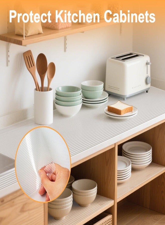 FEXIA Shelf Liners for Kitchen Cabinets Non-Slip Drawer Liner 12 Inches x 20 FT Waterproof & Oil-Proof Non Adhesive Durable Material Fridge Liner for Shelves （Clear） - Image 5