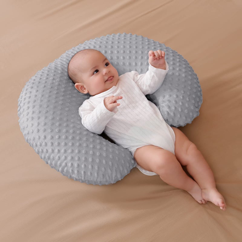 Aullar Pillowcase for Nursing Pillow and Positioner for Breastfeeding and Bottle Feeding, Propping Baby, Tummy Time, Baby Sitting Support, Awake-Time Support, Pillow Cover Only (Grey) - Image 5
