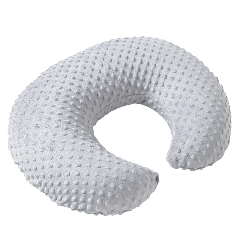 Aullar Pillowcase for Nursing Pillow and Positioner for Breastfeeding and Bottle Feeding, Propping Baby, Tummy Time, Baby Sitting Support, Awake-Time Support, Pillow Cover Only (Grey) - Image 1