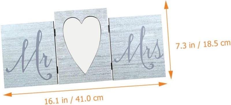Creative Wooden Three-fold Hinged Wedding Photo Frame Decoration, Tabletop Family Picture Frame Ornament for Home and Wedding Display, Style B (photo Not Included) - Image 2